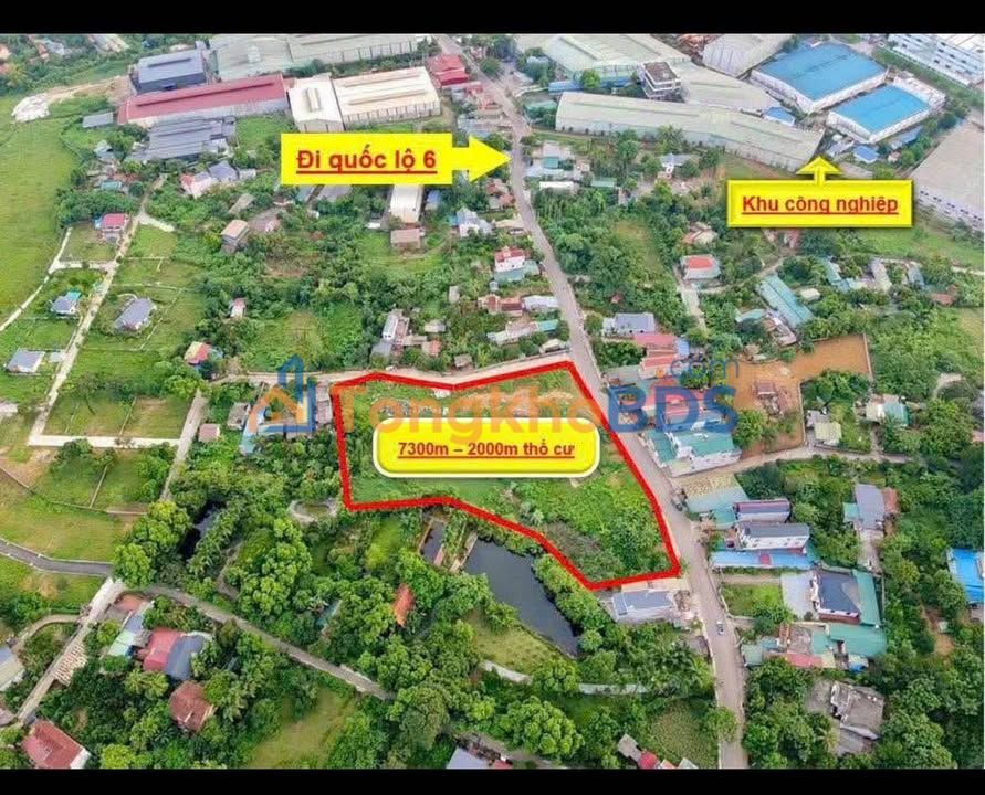 Đất nền Hòa Sơn, Lương Sơn 7300m² - Lô góc mặt tiền đường trục chính