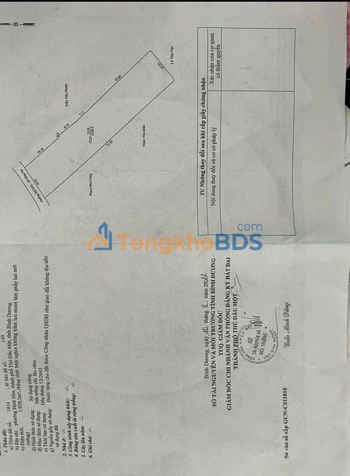 Đất Mặt Tiền Rẻ Nhất Thủ Dầu Một - 1028m² Chỉ 4.5 Tỷ