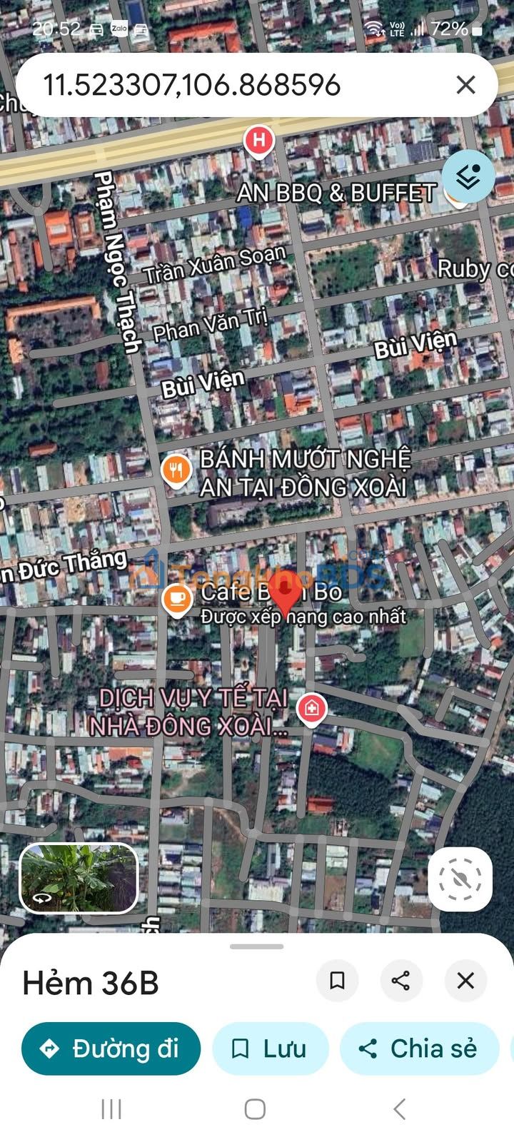 Đất thổ cư 204m² Đồng Xoài - Giá 1.3 tỷ, đường nhựa, dân cư đông đúc