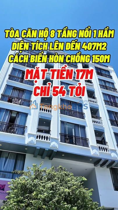 Bán Khách Sạn Mặt Tiền Biển Hòn Chồng 407m² - Ngang 17m