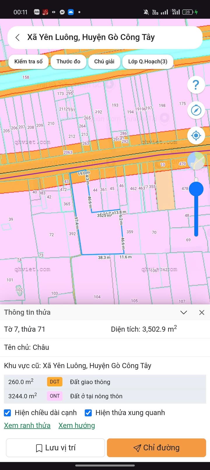 Bán Đất Mặt Tiền QL50 Gò Công Tây 3502m² Sổ Đỏ - Đa Mục Đích