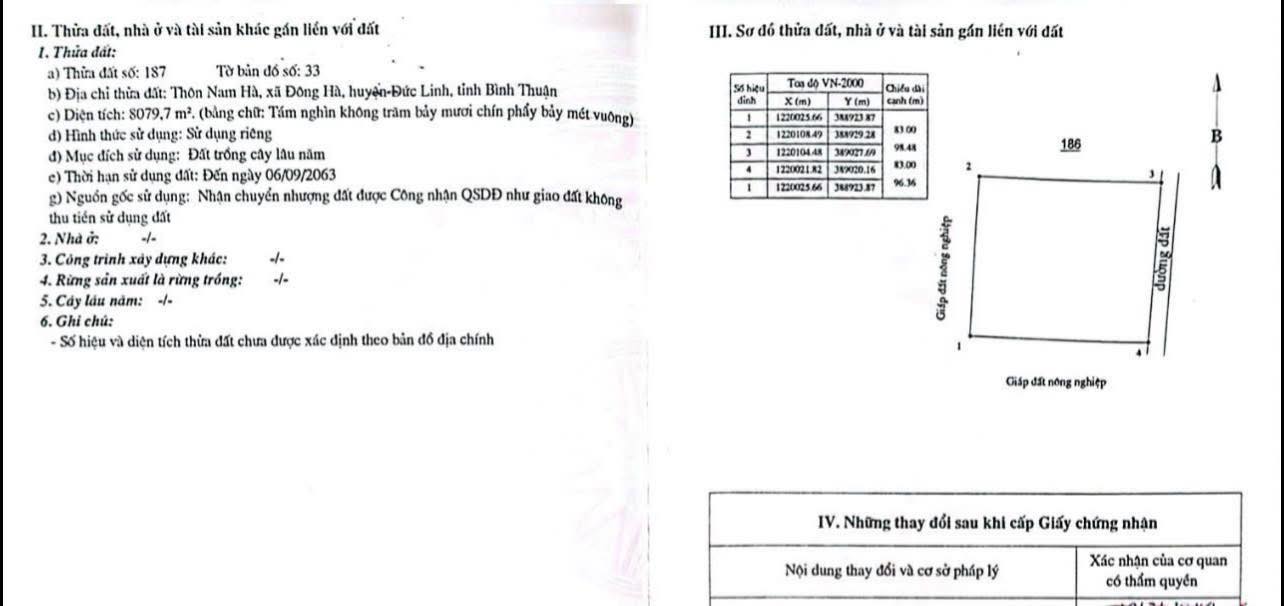 Đất Vườn Bình Thuận 8000m² - 83m Mặt Tiền - Sẵn Sàng Đầu Tư