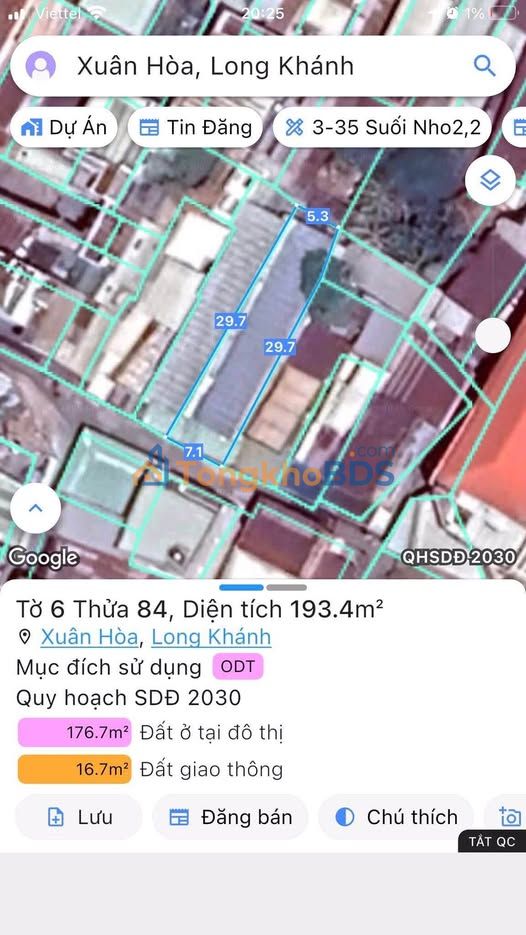 Đất nền Xuân Hoà Long Khánh 342m² 7,7 tỷ - Sổ đỏ chính chủ