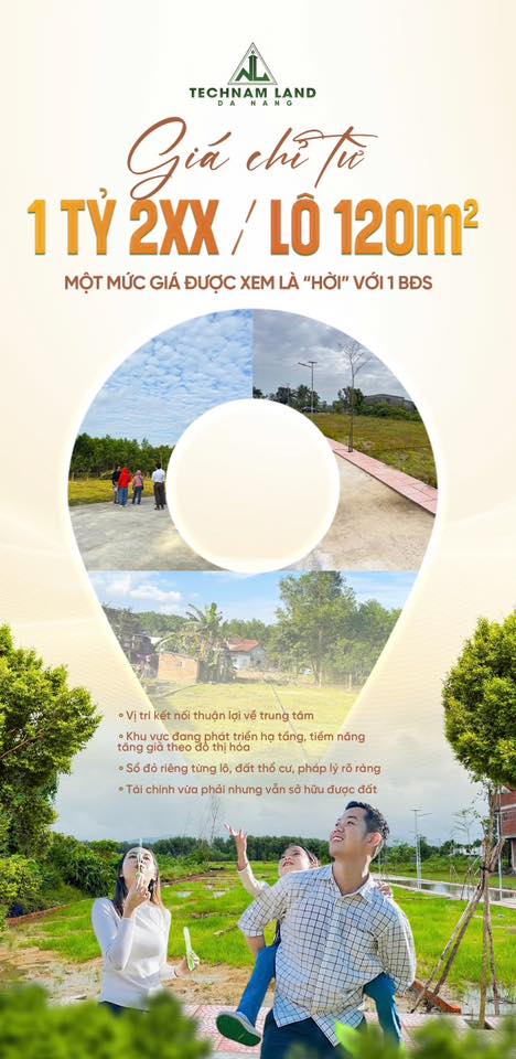 Đất nền Hòa Vang 120m² - Sổ đỏ full thổ cư, giá chỉ 1.2 tỷ