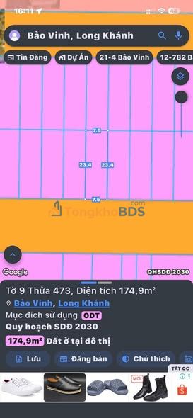 Đất nền Tái Định Cư Bảo Vinh - 180m² - Mặt tiền kinh doanh - 3.15 tỷ