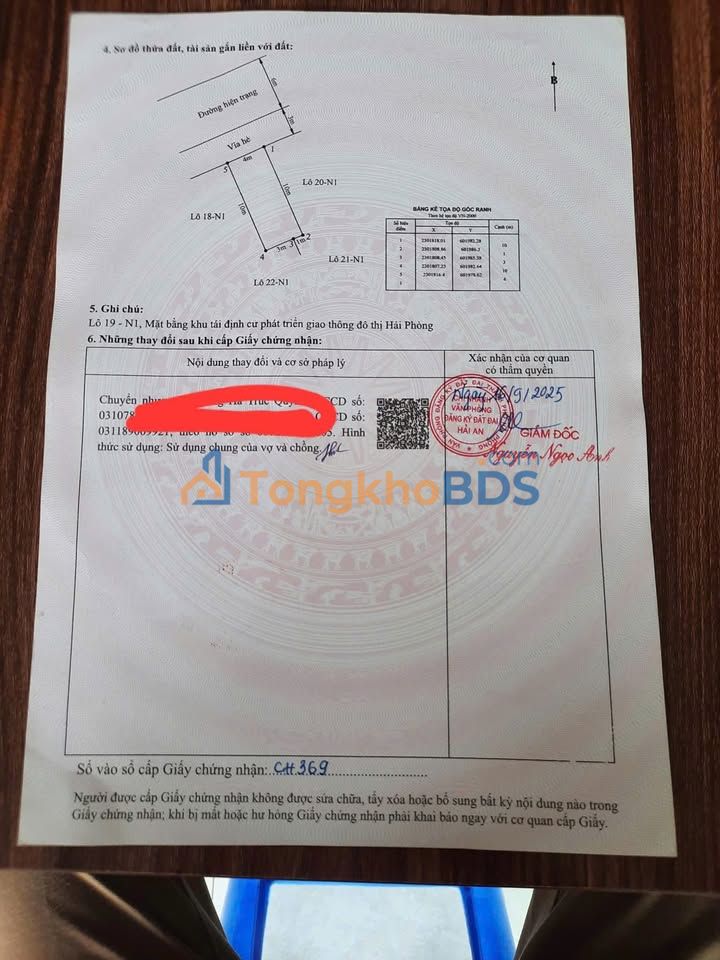 Bán đất tái định cư Tràng Cát 40m² hướng Tây - Giá 2.3 tỷ chính chủ