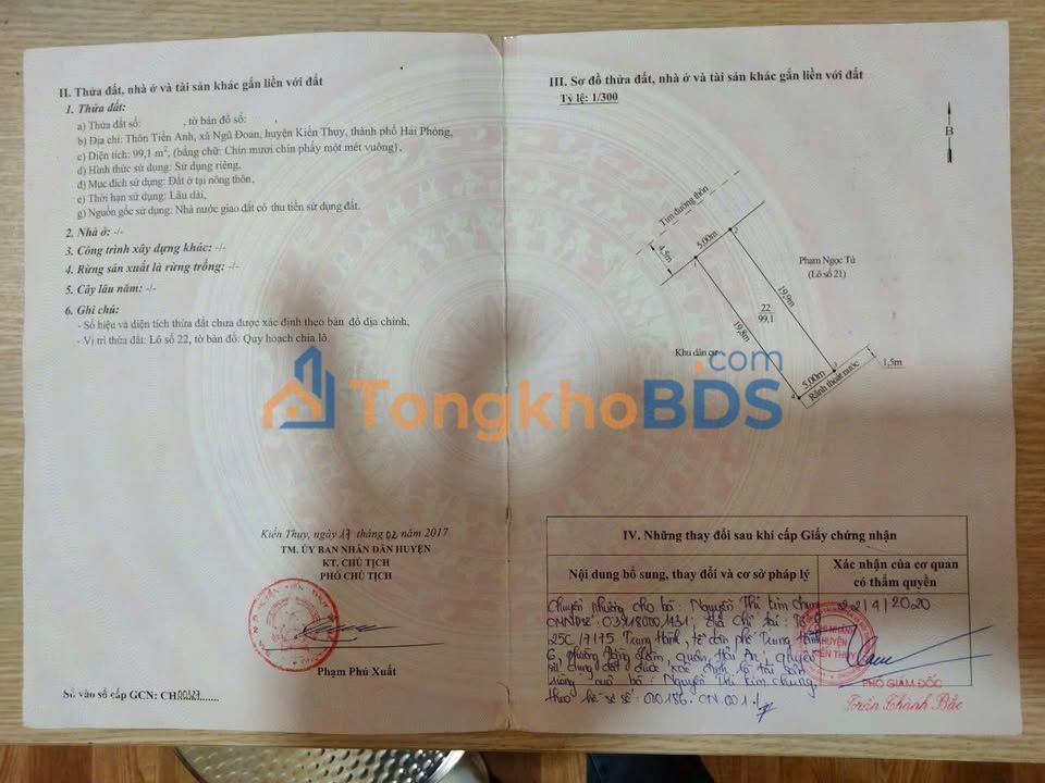 Đất đấu giá Tiền Anh, Kiến Thụy 99m² - Mặt tiền 5m, đường 9m