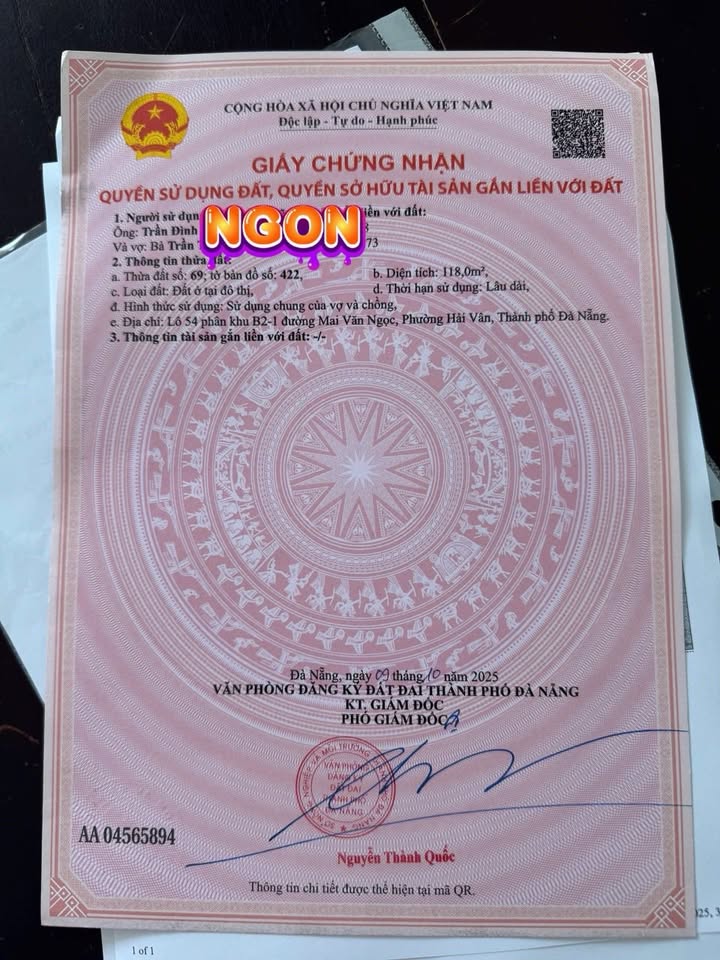 Đất Vàng 118m² Mai Văn Ngọc, Tam Kỳ - Giá 4.8 Tỷ TL, Sát Biển Sắp Mở