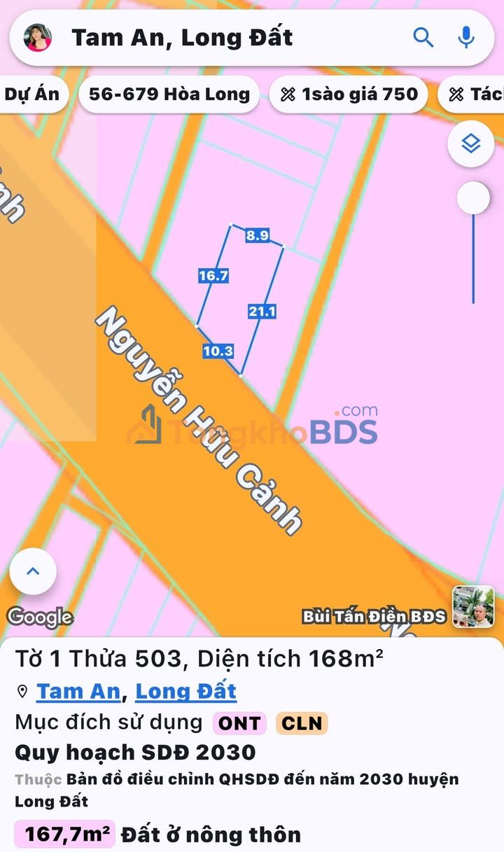 Đất Vàng Tam Phước Long Điền 168m² Thổ Cư - Giá Tốt 3.7 Tỷ