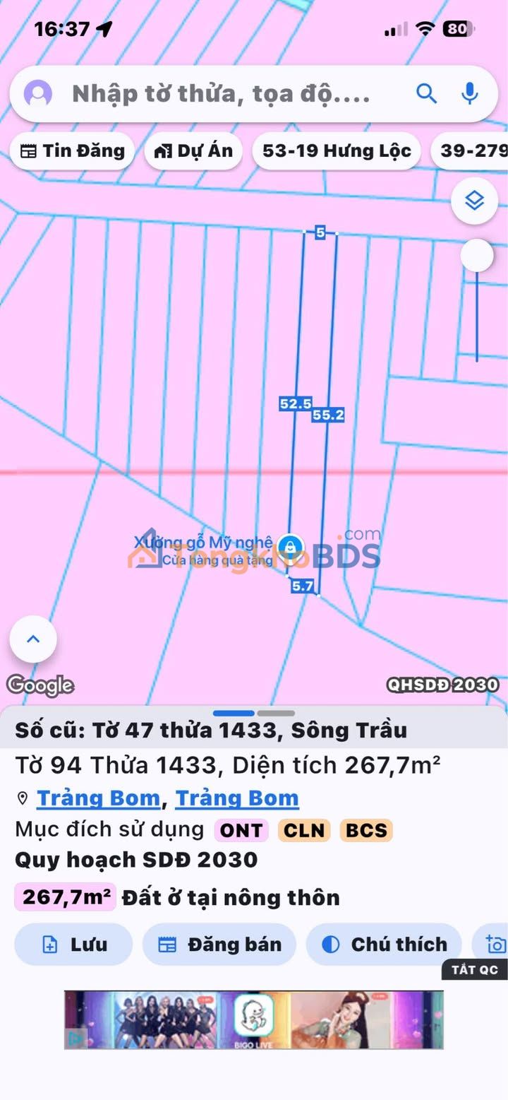Đất Vàng Trảng Bom - Sổ Đỏ Thổ Cư 100%, Mặt Tiền Nhựa