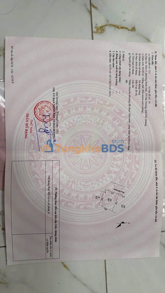 Đất nền 40m² Ngõ Cô Đông, TP Hải Dương - Sổ đỏ sẵn sàng