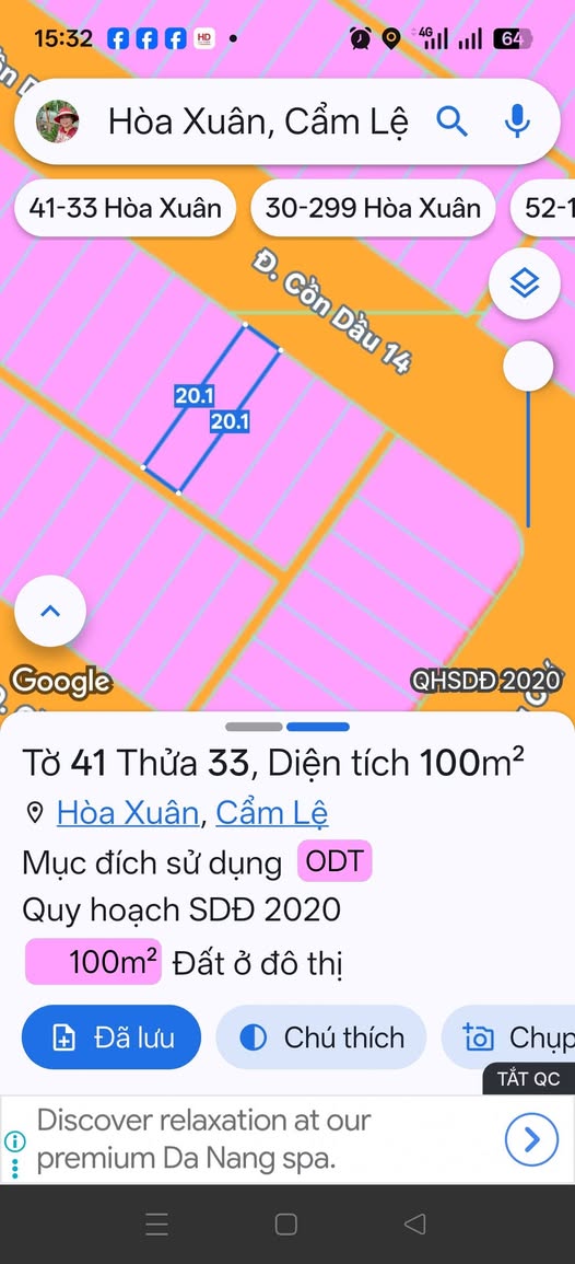 Đất nền Cồn Dầu, Đà Nẵng - 100m² - Sổ đỏ sẵn sàng giao dịch