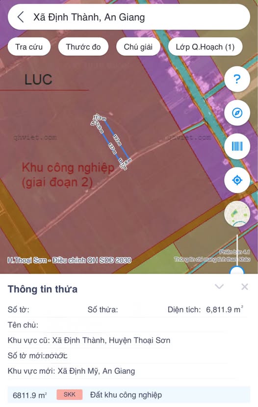 Bán 6.8 công đất ruộng mặt tiền Kênh 1 - Thoại Sơn, An Giang
