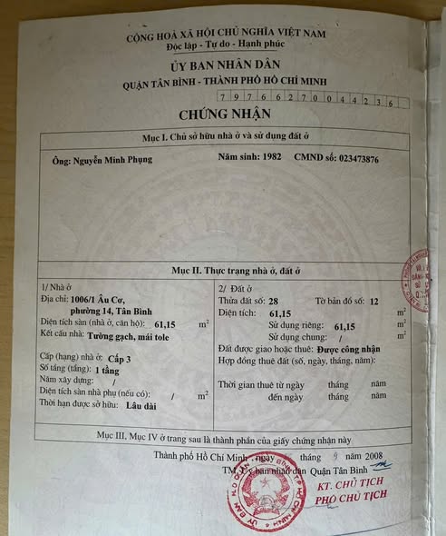 Nhà Mặt Tiền Kinh Doanh Âu Cơ, Tân Bình - 62m², 3 Lầu, 9.9 Tỷ