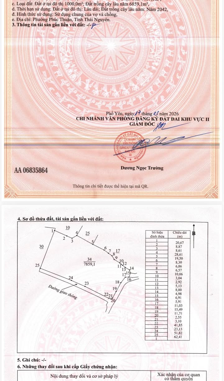 Bán Gấp Đất Vườn 7859m² Phúc Thuận, Phổ Yên - View Hồ Sinh Thái 125m