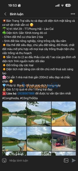 Trang trại Phong Hải Lào Cai 10HA 5.1 tỷ - Đầu tư dài hạn