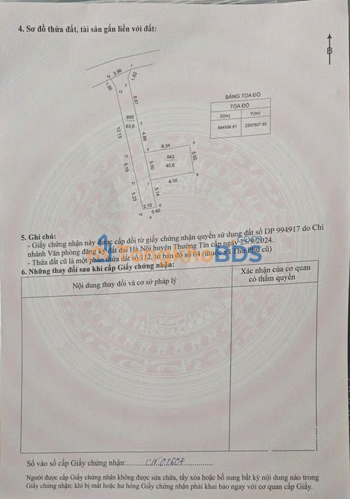 Bán đất Thư Phú, Thường Tín 40.8m² - Giá 3.2 tỷ, ô tô vào tận nơi