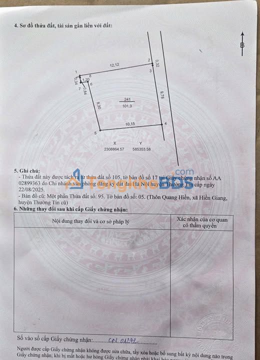 Bán đất Thường Tín 101m² - Sổ đỏ sẵn sàng, gần trường học