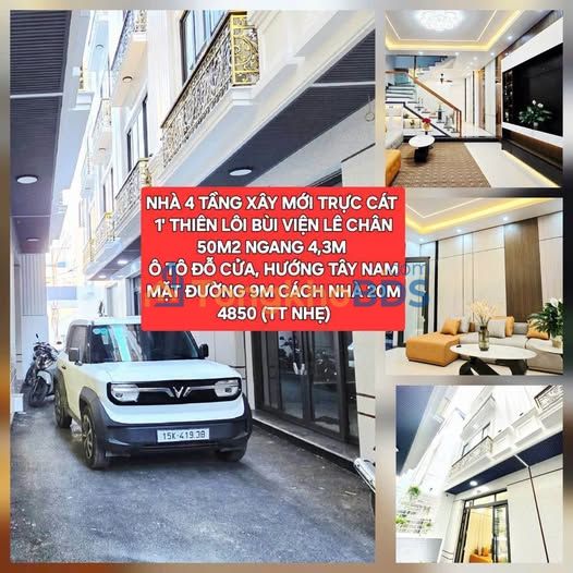 Nhà riêng Trực Cát - Bùi Viện 50m² 4,x tỷ - Ô tô đỗ cửa