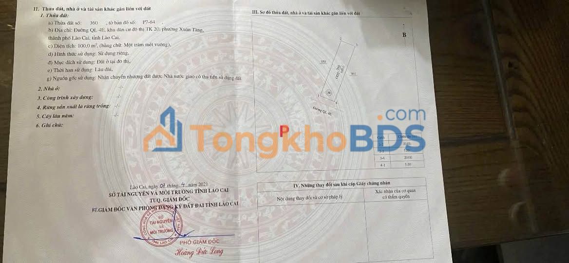 Đất nền QL4E Lào Cai 100m² 1.48 tỷ - Sổ đỏ chính chủ