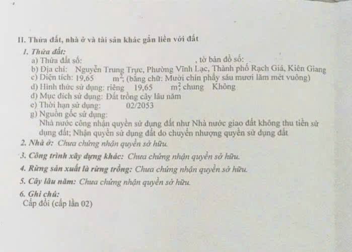 Nhà Trệt Lầu 2 Mặt Tiền Hẻm Nguyễn Trung Trực, Rạch Giá - 460 Triệu