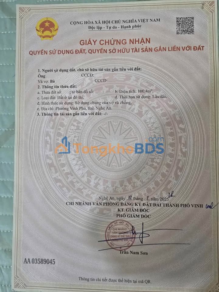 Bán Đất Kim Đông Nghi Phú 100m² - Ngõ 7m Ô Tô Tránh, Hướng Tây Nam