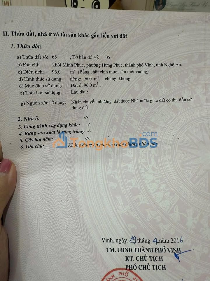 Đất Vàng Nguyễn Sỹ Sách, Vinh 96m² - Sổ Đỏ, Ô Tô Vào Nhà