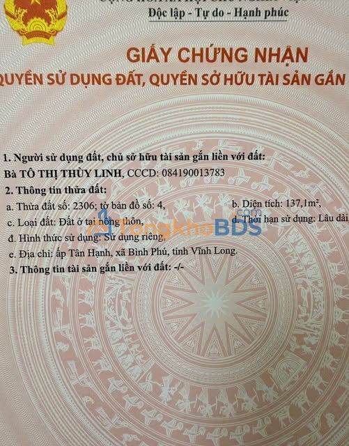 Đất Trà Vinh đường tỉnh 913 170m² 1 tỷ - Thổ cư 100%