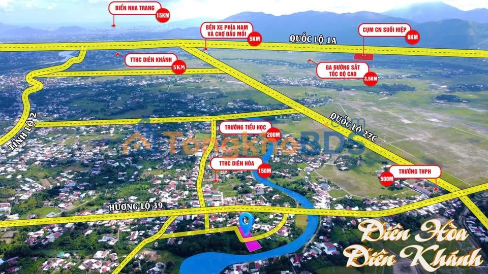 Đất Thổ Cư Diên Lạc 100-292m² Sổ Đỏ Sẵn - Gần Cao Tốc, View Sông