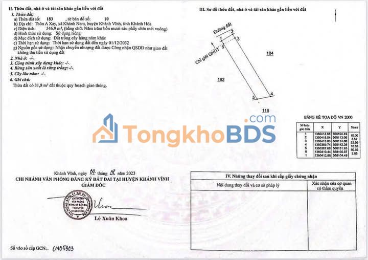 Đất Vườn 547m² Khánh Vĩnh - Sổ Thổ Cư, Giá Chỉ 189 Triệu