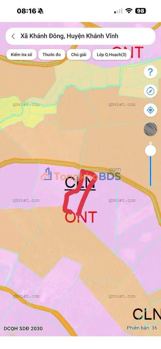 Bán gấp đất trồng cây lâu năm 1034.5m² xã Khánh Đông, Khánh Vĩnh - Giá 199 triệu