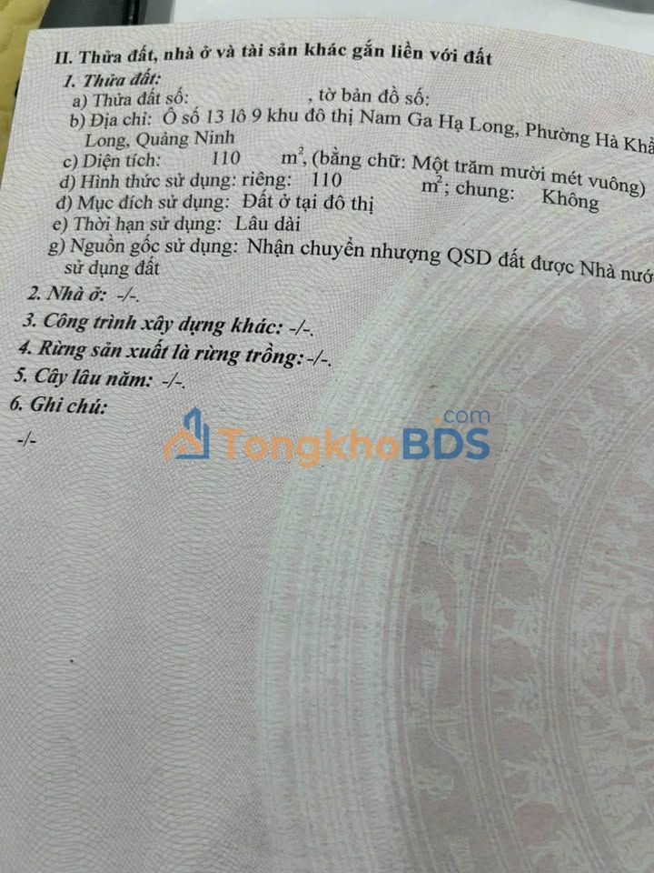 Đất nền L9-13 Hạ Long 110m² Hướng Nam - Giá Rẻ Nhất Dãy!