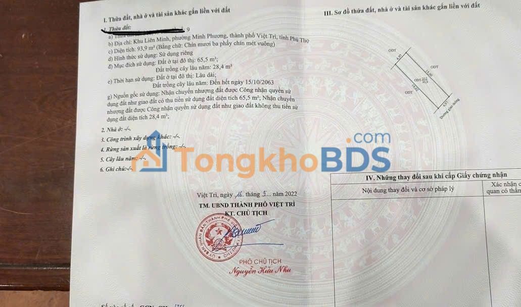 Bán Đất Tặng Nhà Phường Minh Phương, Việt Trì - 93.9m² Giá 2 Tỷ, Sẵn Sàng Kinh Doanh