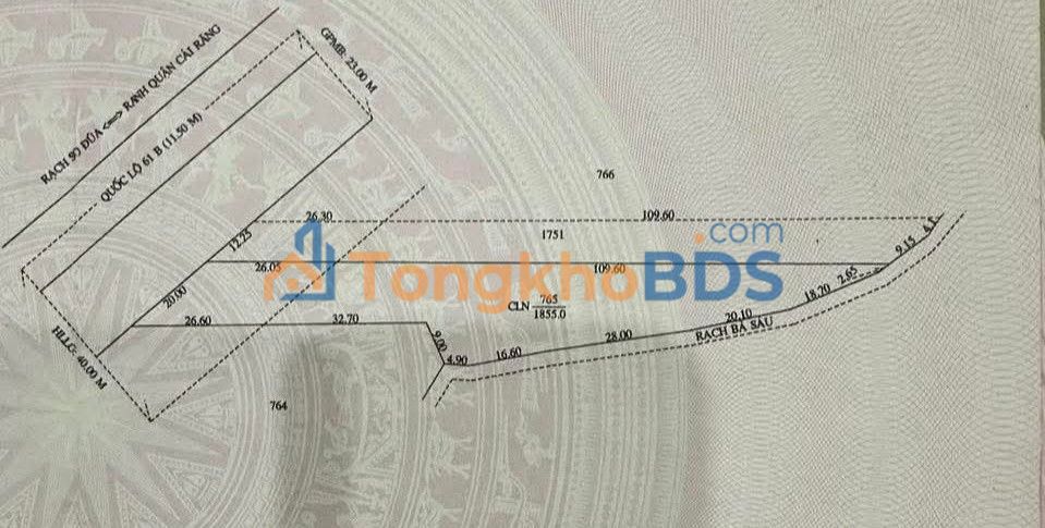 Đất Vườn 1855m² Mặt Tiền QL61C Hậu Giang - Sẵn Sàng Xây Dựng