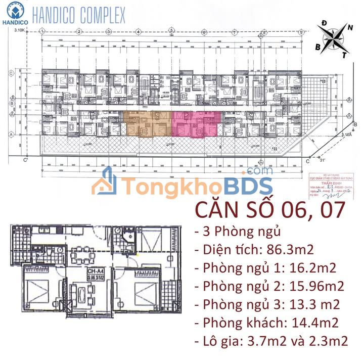 Chung cư Handico Lê Văn Lương - Căn 74m² Đông Nam - Sẵn Sàng Vào Ở Ngay!