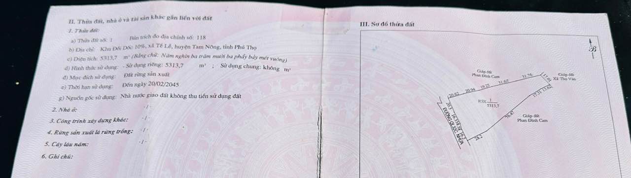 Đất Rừng Phú Thọ 5314m² - Đầu Tư Lâu Dài Gần Sân Golf Văn Lang