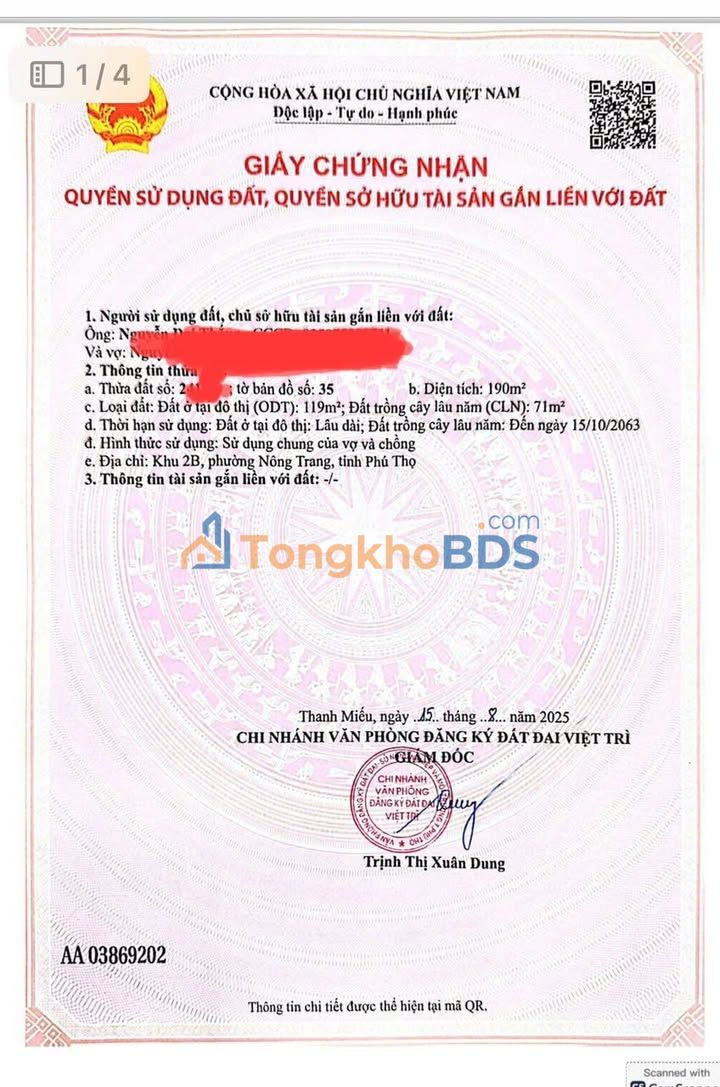 Bán Đất Nền Đường Nguyễn Du, Việt Trì 190m² - Sổ Đỏ Sẵn Sàng