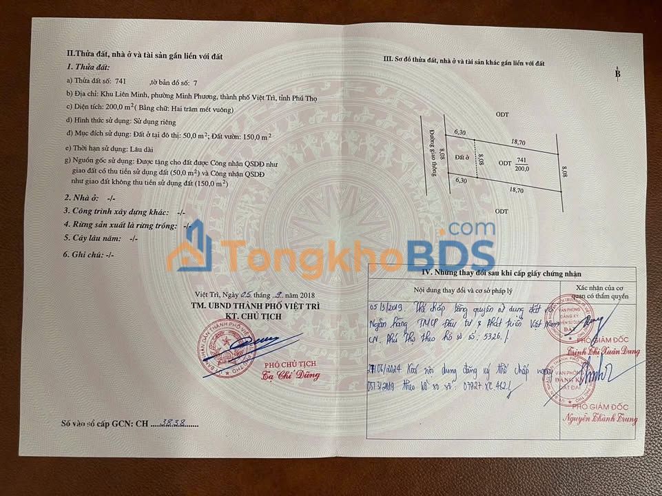 Đất nền 200m² Phường Minh Phương, Việt Trì - Sổ hồng sẵn, giá 3 tỷ