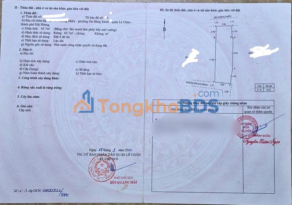 Nhà Mặt Tiền Đường Miếu 2 Vĩnh Bảo 66m² - Kinh Doanh Đắc Lợi