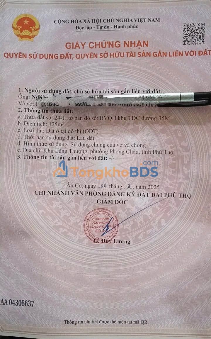 Đất Nền Phú Hà 125m² - Mặt Tiền Kinh Doanh, Sổ Hồng Sẵn Sàng