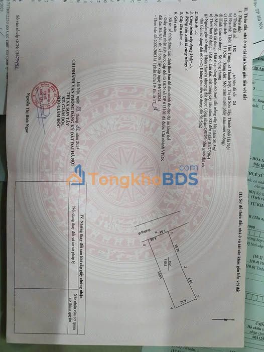 Đất thổ cư Sơn Lộc 110m2 1 tỷ - Đường to ô tô