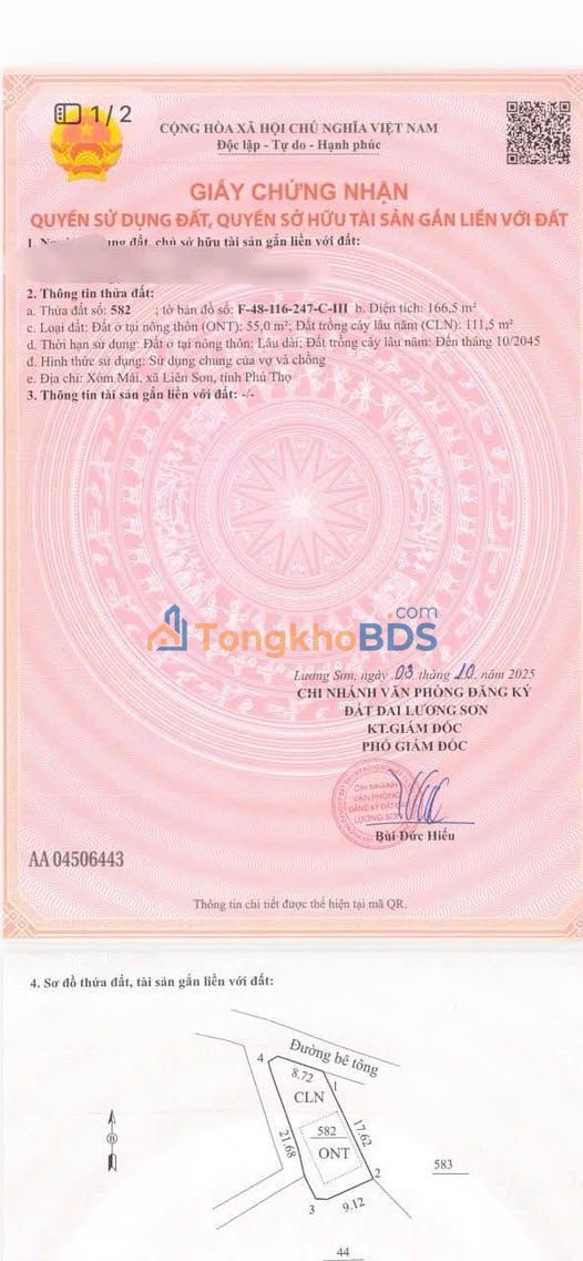 Đất Lương Sơn 166.5m² Sổ Đỏ - Vườn Nhà Phố Xanh