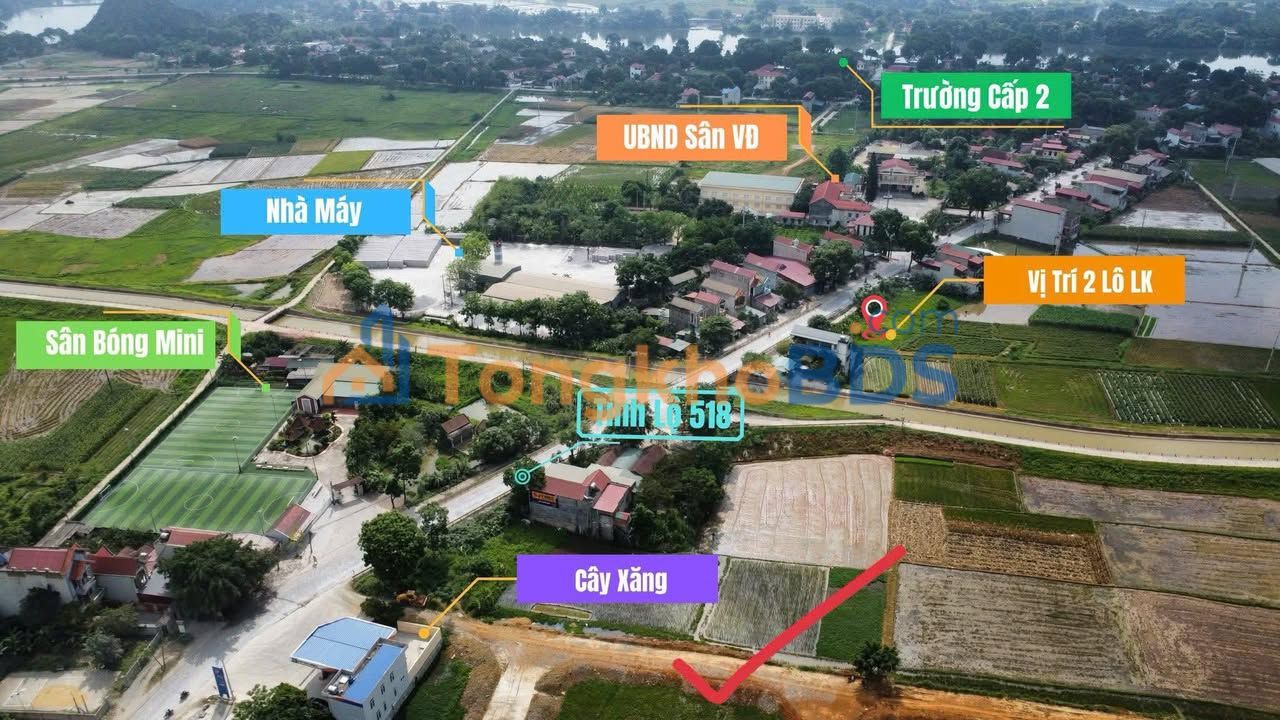 Đất nền Tỉnh Lộ 518 Yên Trung 67m² - Giá 500 triệu/lô - Kinh doanh sầm uất