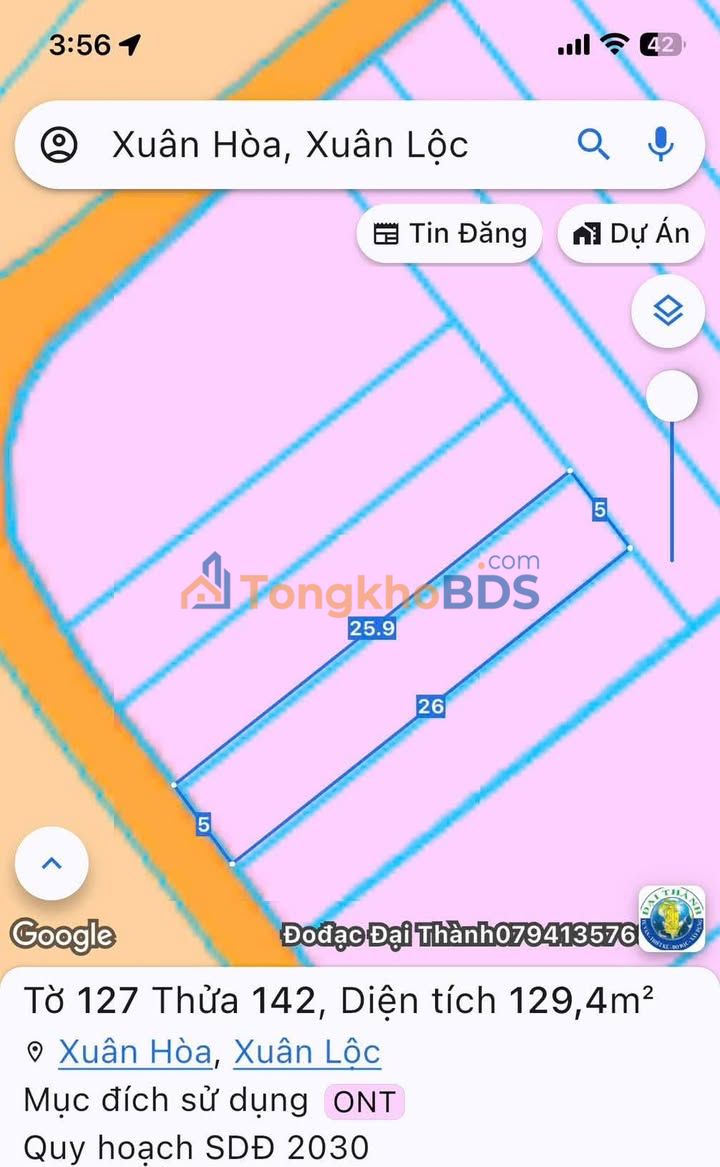 Đất Nền Xuân Tâm, Đồng Nai - 129m² - Sổ Hồng Riêng, Thổ Cư 100%