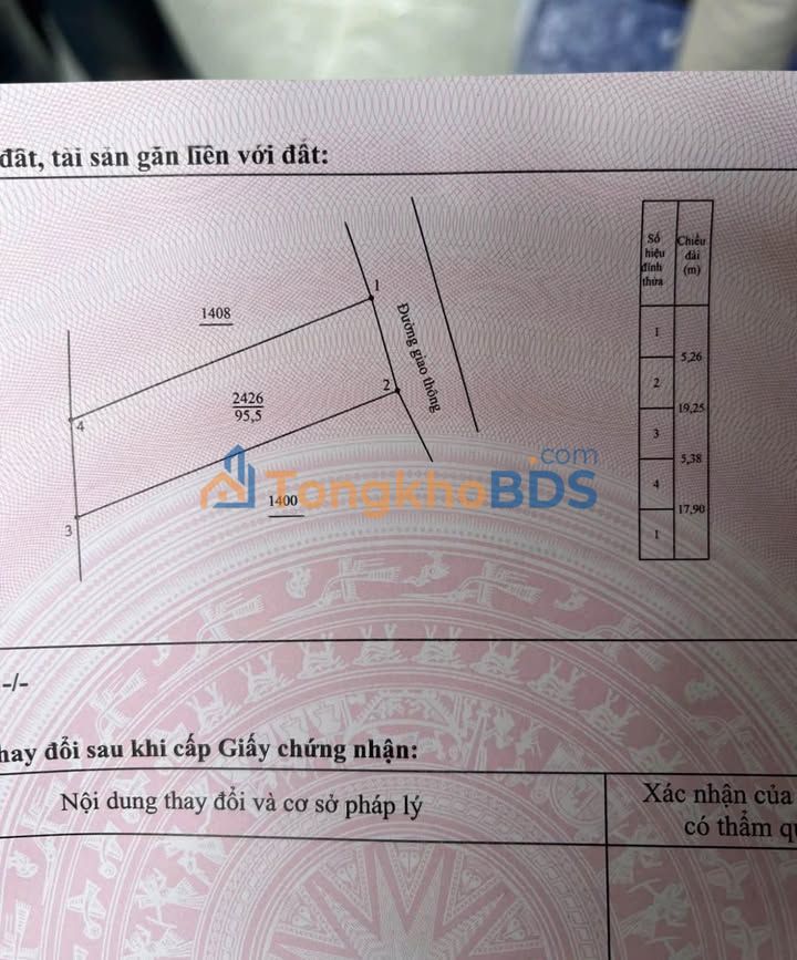 Bán Đất Thổ Cư 95m² Phường Thịnh Đán, TP Thái Nguyên - Giá 1.9 Tỷ