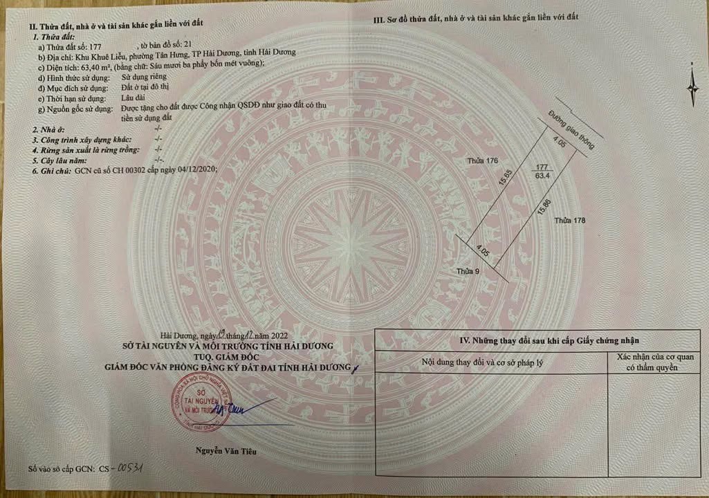 Đất Nền Khuê Liễu, TP Hải Dương - 63.4m² - Ngõ Oto - 1.2 Tỷ