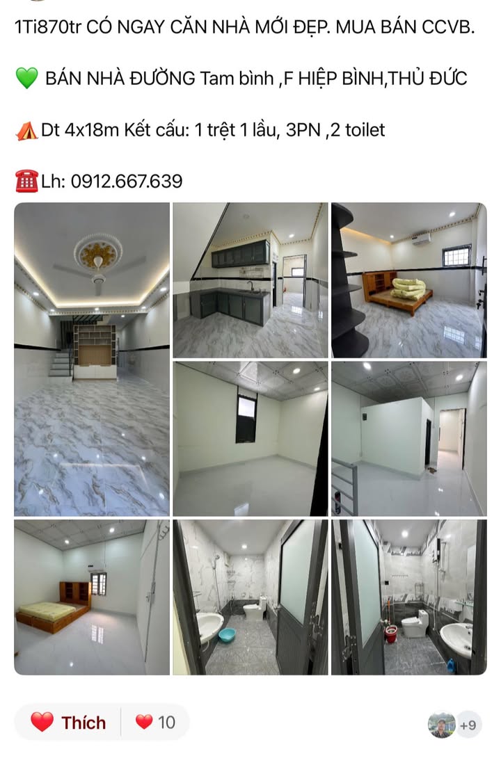 Nhà 72m² Đường Tam Bình, Thủ Đức - 1.87 Tỷ, 3PN, Sẵn Sàng Về Ở