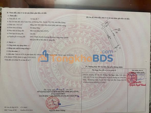 Đất nền Xuân Hòa, Việt Yên, Bắc Giang 150m² - Giá tốt 1.3 tỷ