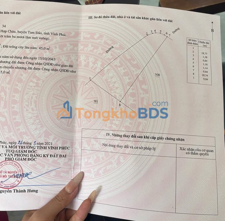 Bán Đất Góc 135m² Hợp Châu, Tam Đảo - Sổ Thổ Cư, Gần Chợ & Quốc Lộ