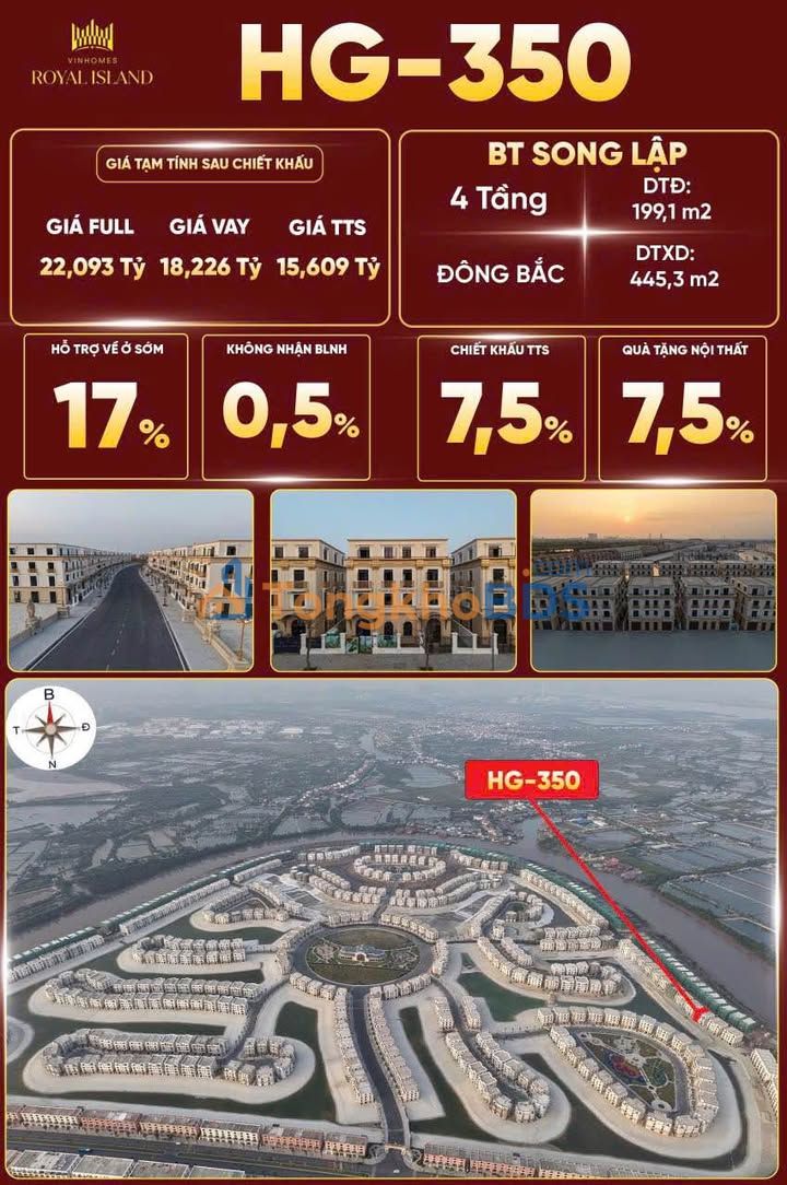 Biệt thự Song Lập Hoàng Gia Hải Phòng - 199m² - Giá từ 15.6 tỷ